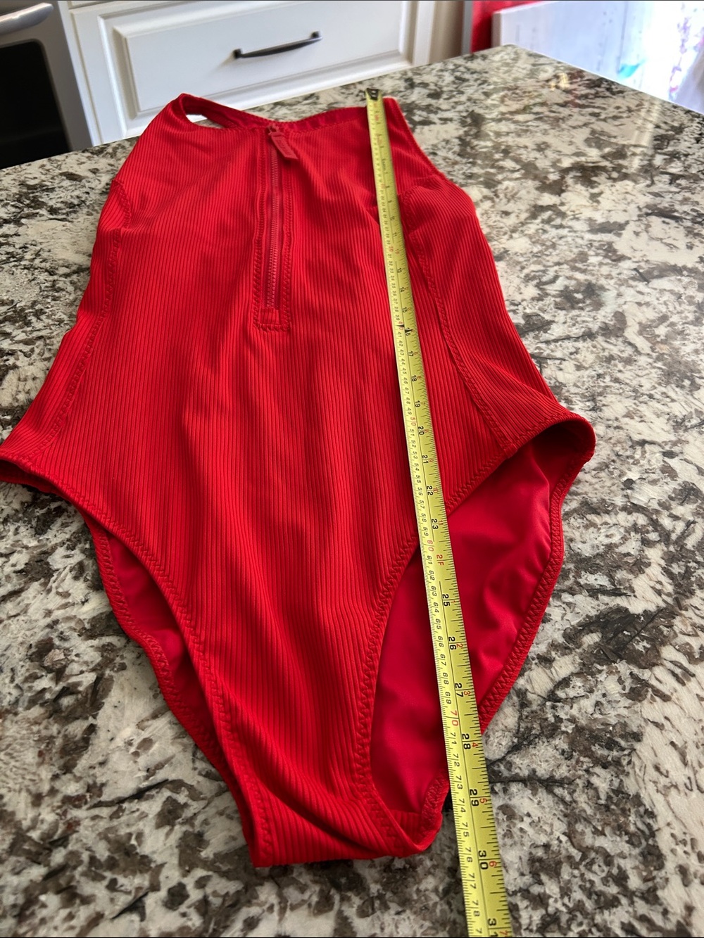 Fabletics Red Ribbed Racerback One-Piece - Picture 11 of 11